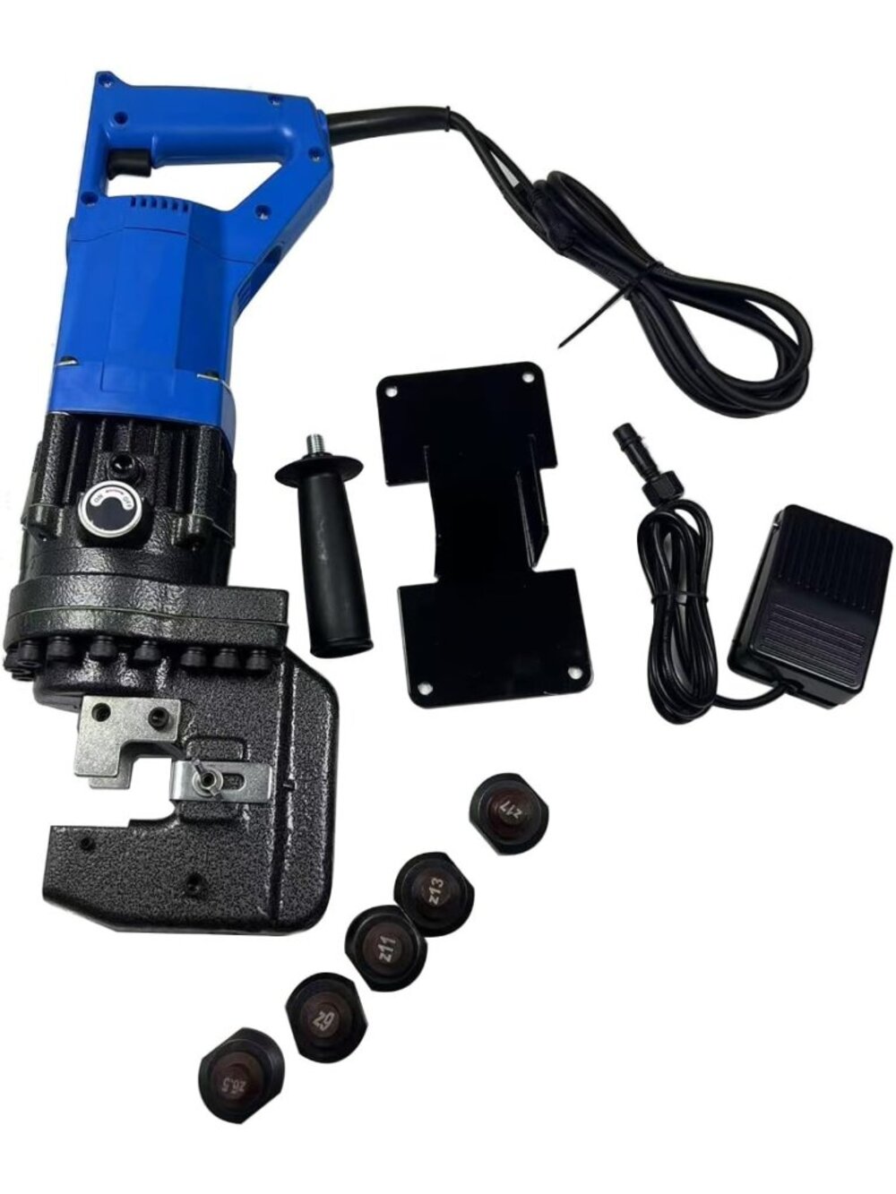 Electric Hydraulic Hole Puncher Set - 1200W, 5 Dies for Metal & Steel Plates
